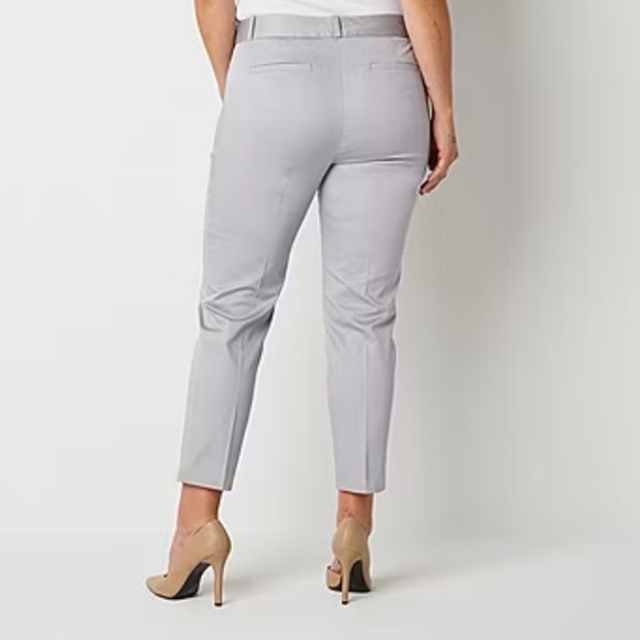 Liz Claiborne Emma Mid Rise Straight Fit Ankle Pant - Picture 2 of 6